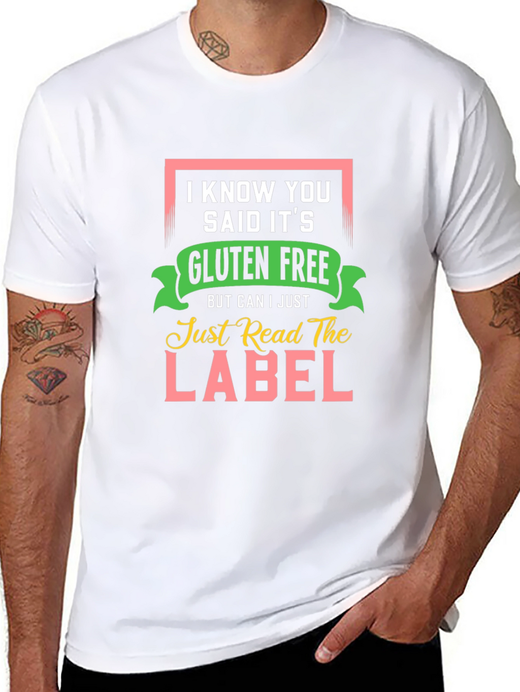 Gluten Free T-Shirt: Read the Label Funny Allergy Tee