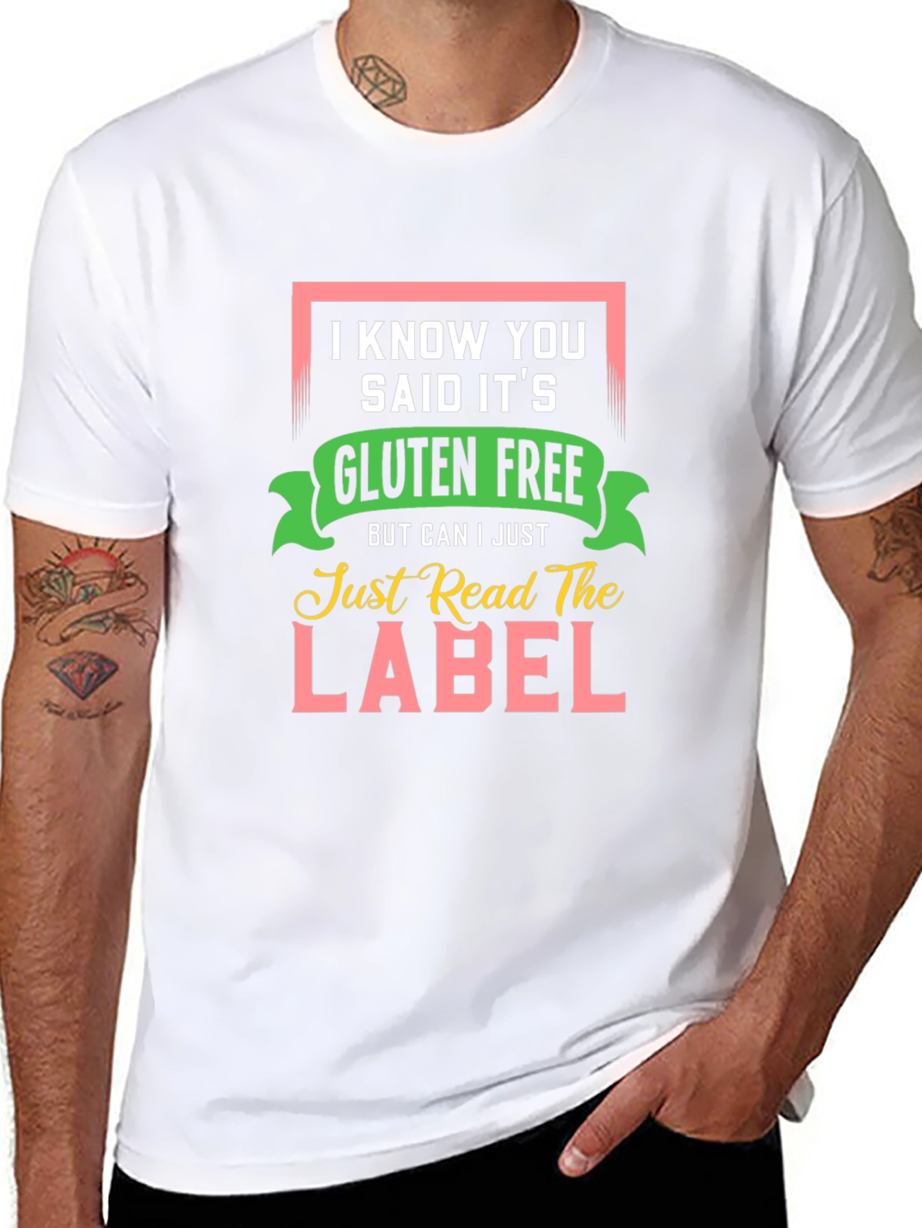 Gluten Free T-Shirt: Read the Label Funny Allergy Tee