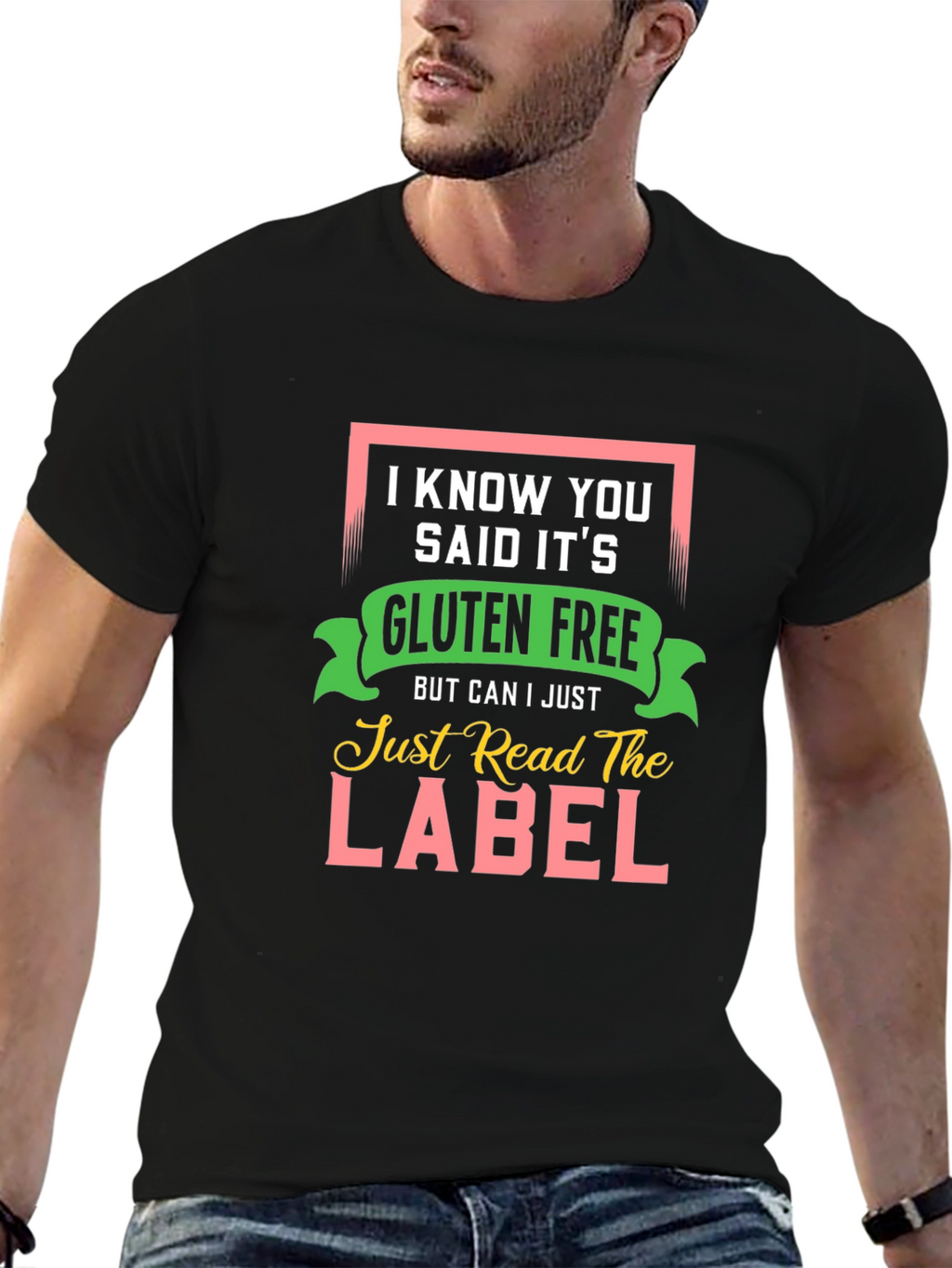 Gluten Free T-Shirt: Read the Label Funny Allergy Tee