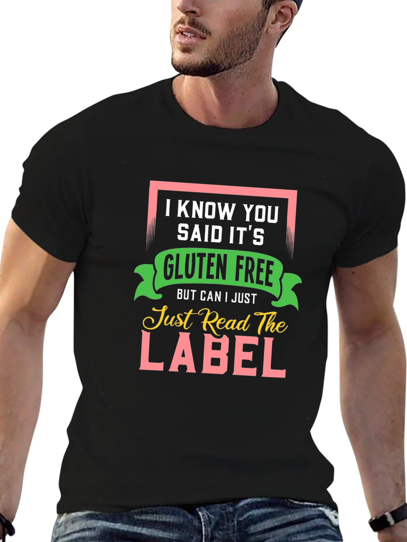 Gluten Free T-Shirt: Read the Label Funny Allergy Tee