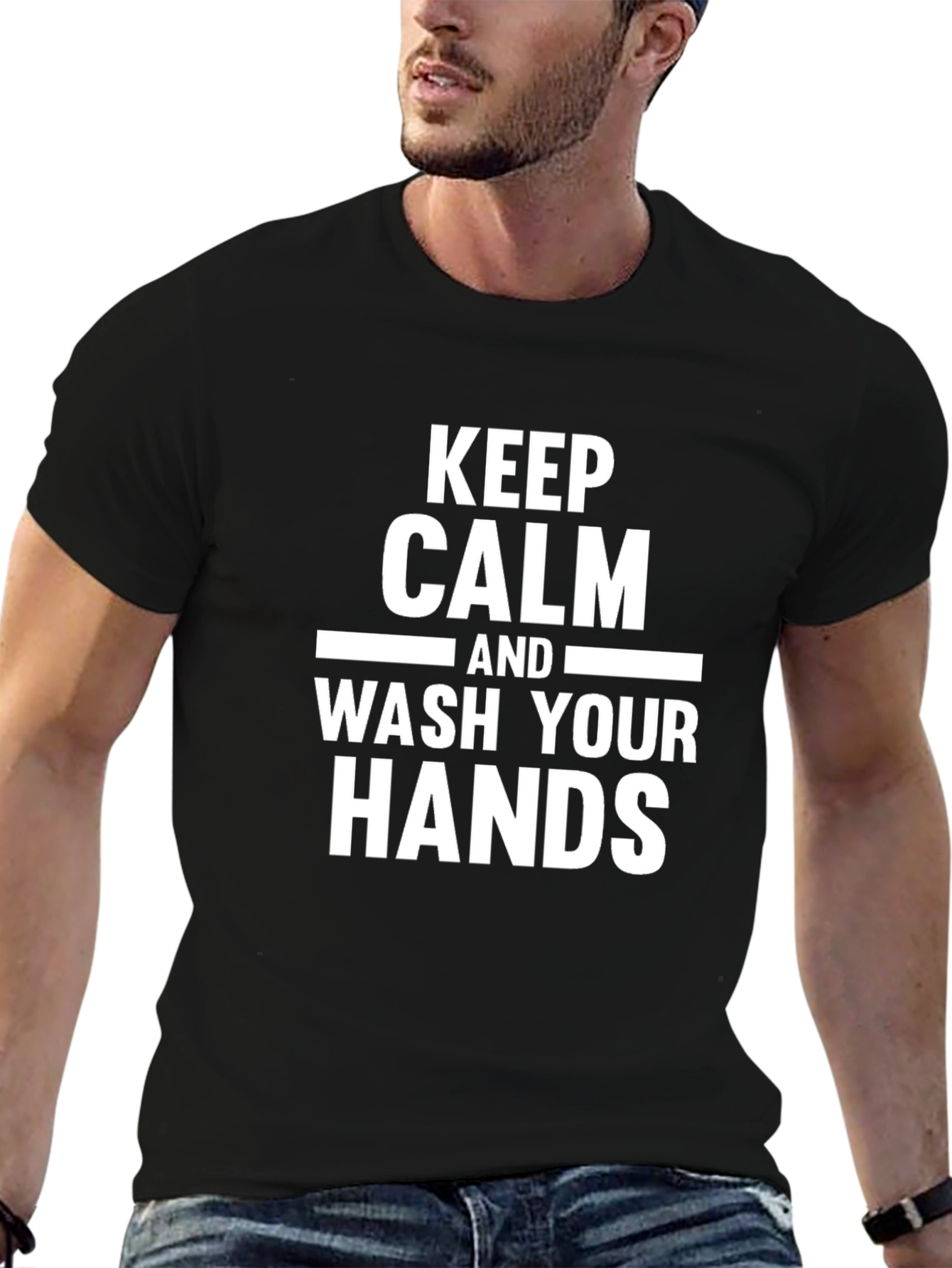 Keep Calm and Wash Your Hands - Black Tee