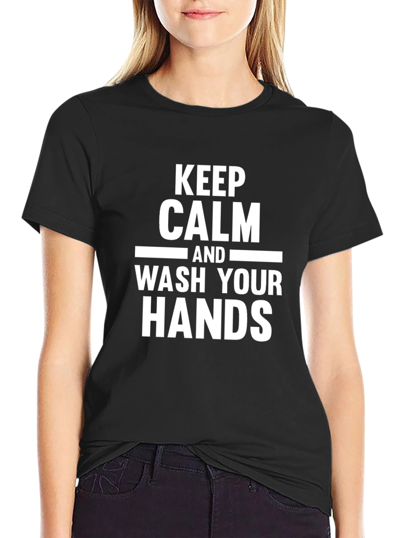 Keep Calm and Wash Your Hands - Black Tee