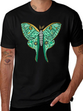 Luna Moth Graphic Tee - Black Cotton T-Shirt