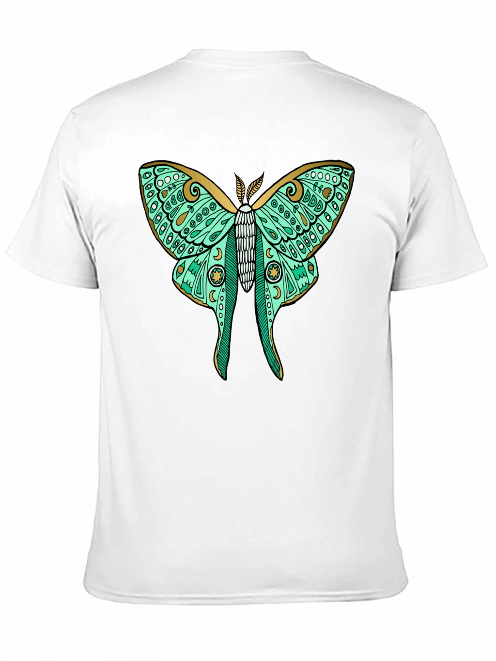 Luna Moth Graphic Tee - Black Cotton T-Shirt