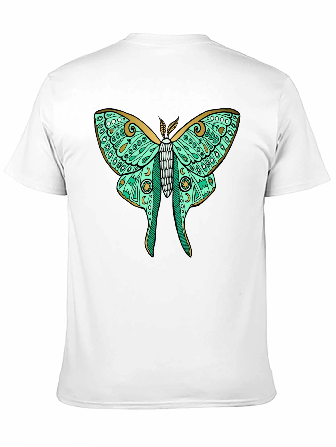 Luna Moth Graphic Tee - Black Cotton T-Shirt