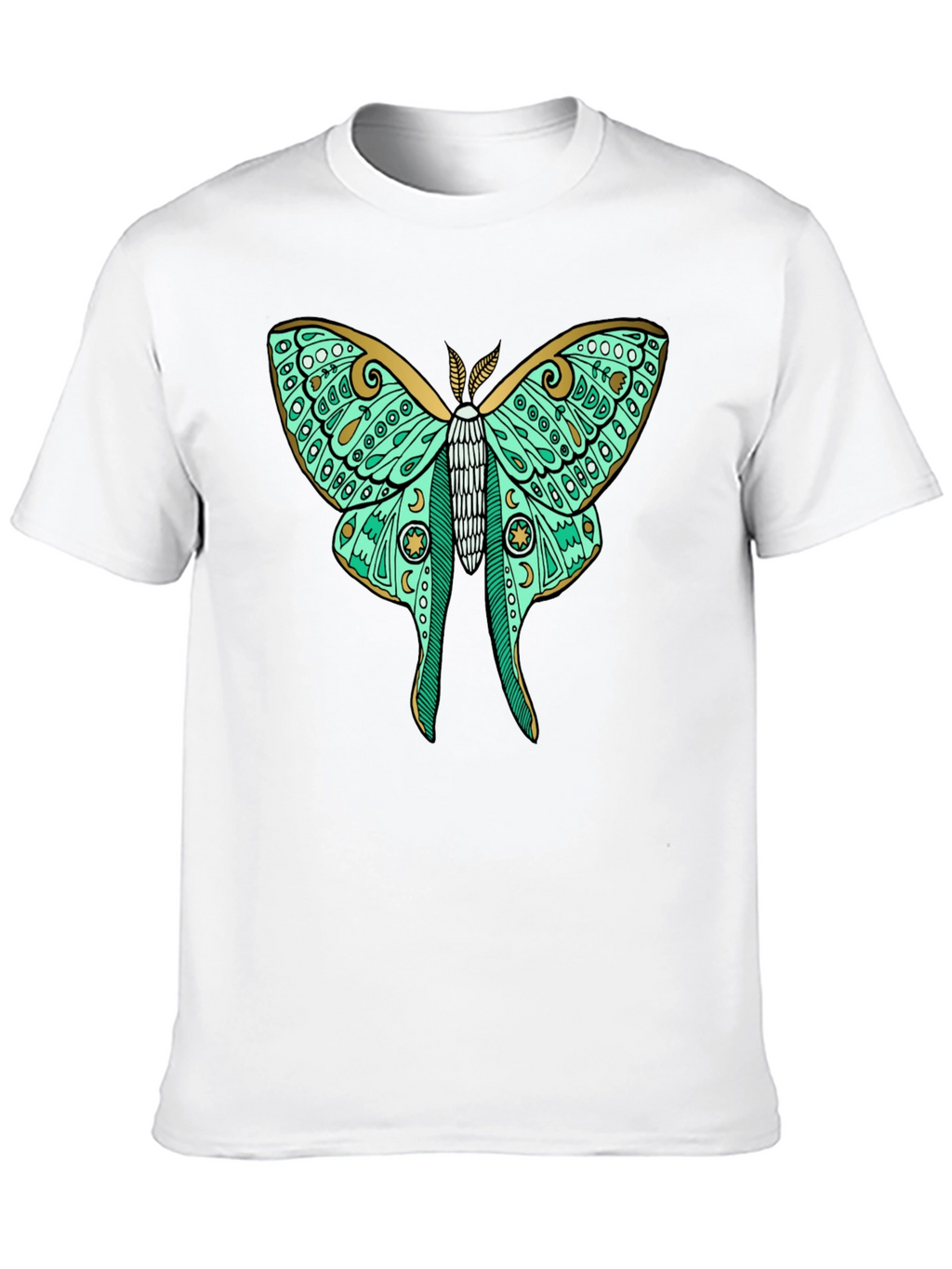 Luna Moth Graphic Tee - Black Cotton T-Shirt