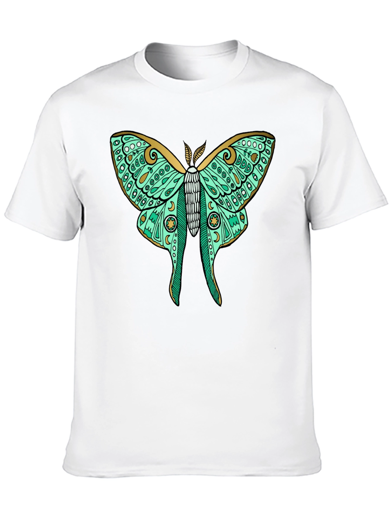 Luna Moth Graphic Tee - Black Cotton T-Shirt