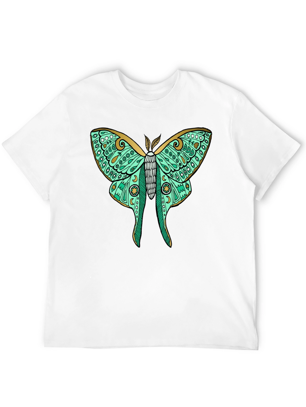 Luna Moth Graphic Tee - Black Cotton T-Shirt