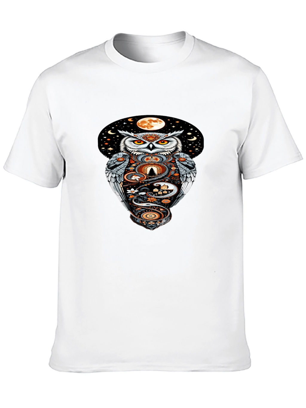 Owl Moon Graphic Tee - Mystical Night Design