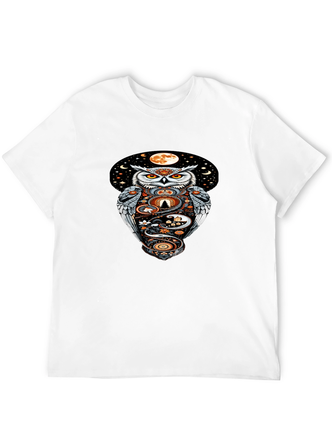 Owl Moon Graphic Tee - Mystical Night Design