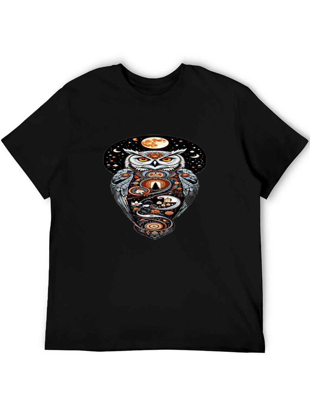 Owl Moon Graphic Tee - Mystical Night Design