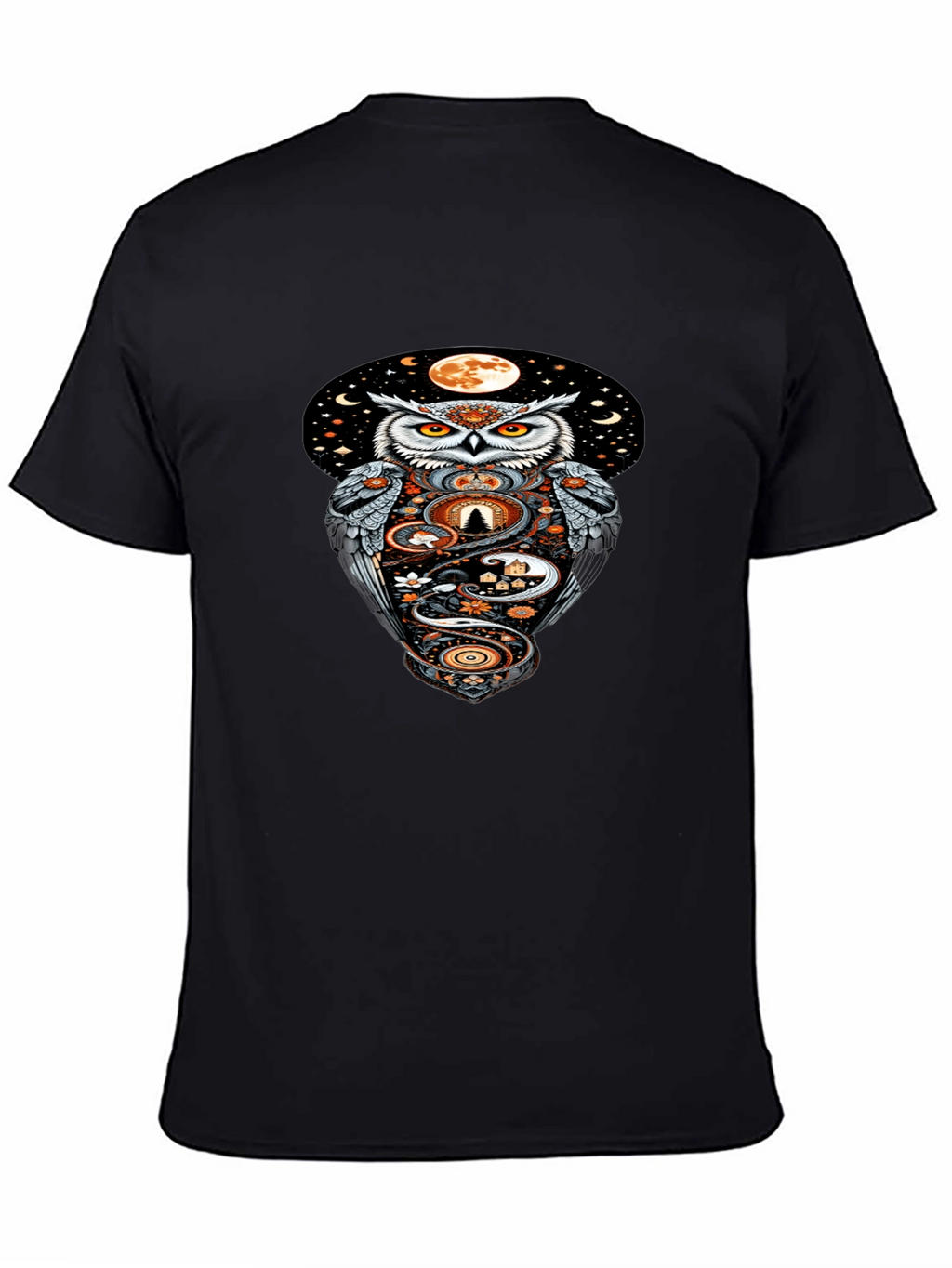Owl Moon Graphic Tee - Mystical Night Design