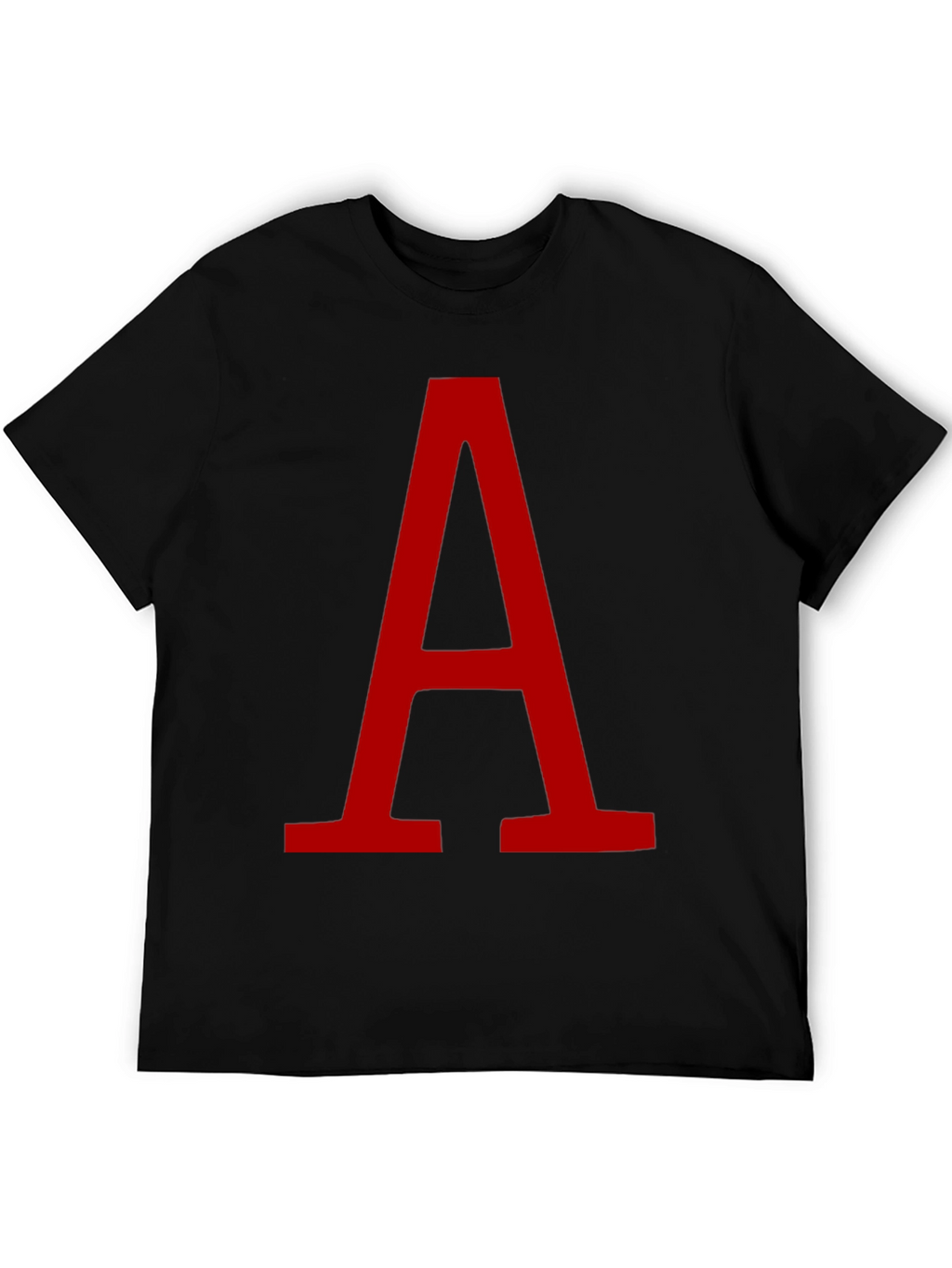 Bold Red Letter A Graphic Black T-Shirt
