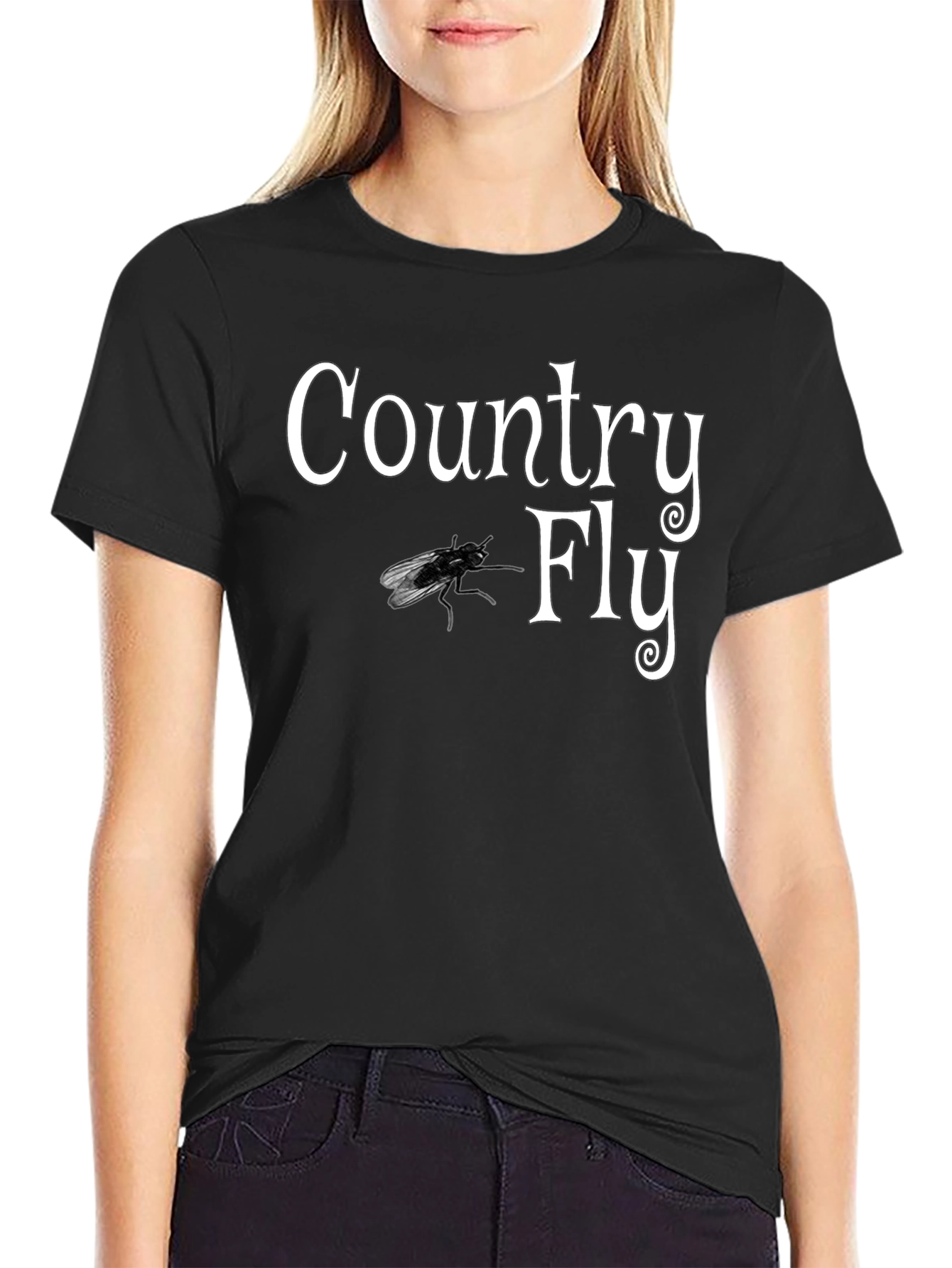 Country Fly Graphic Black T-Shirt