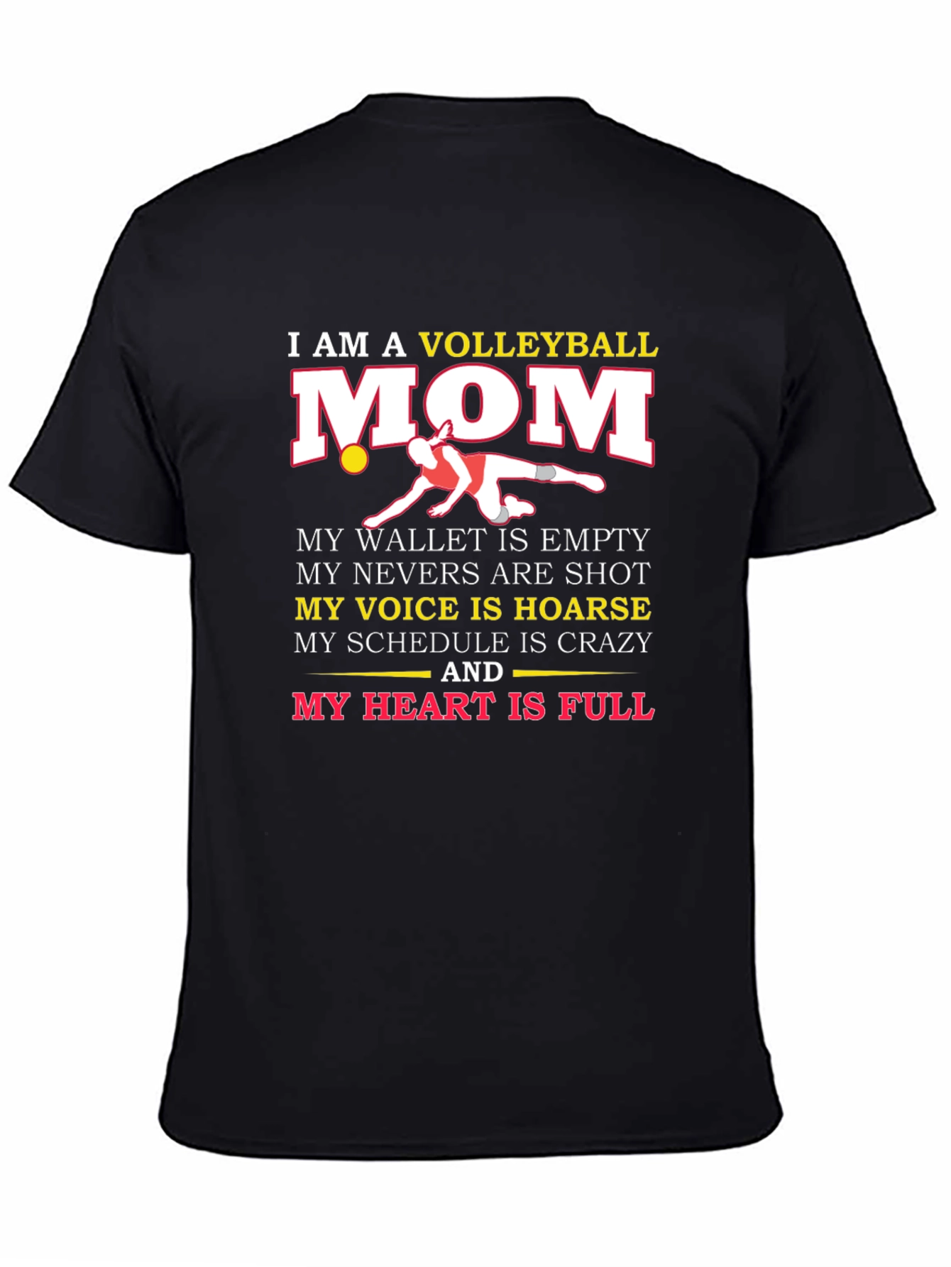 Volleyball Mom Graphic T-Shirt - Black