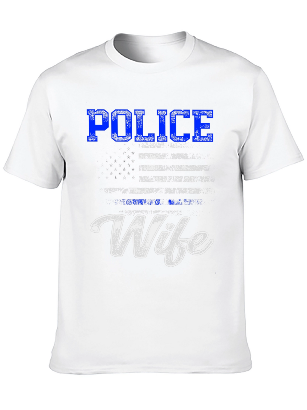 Police Wife T-Shirt - American Flag Design