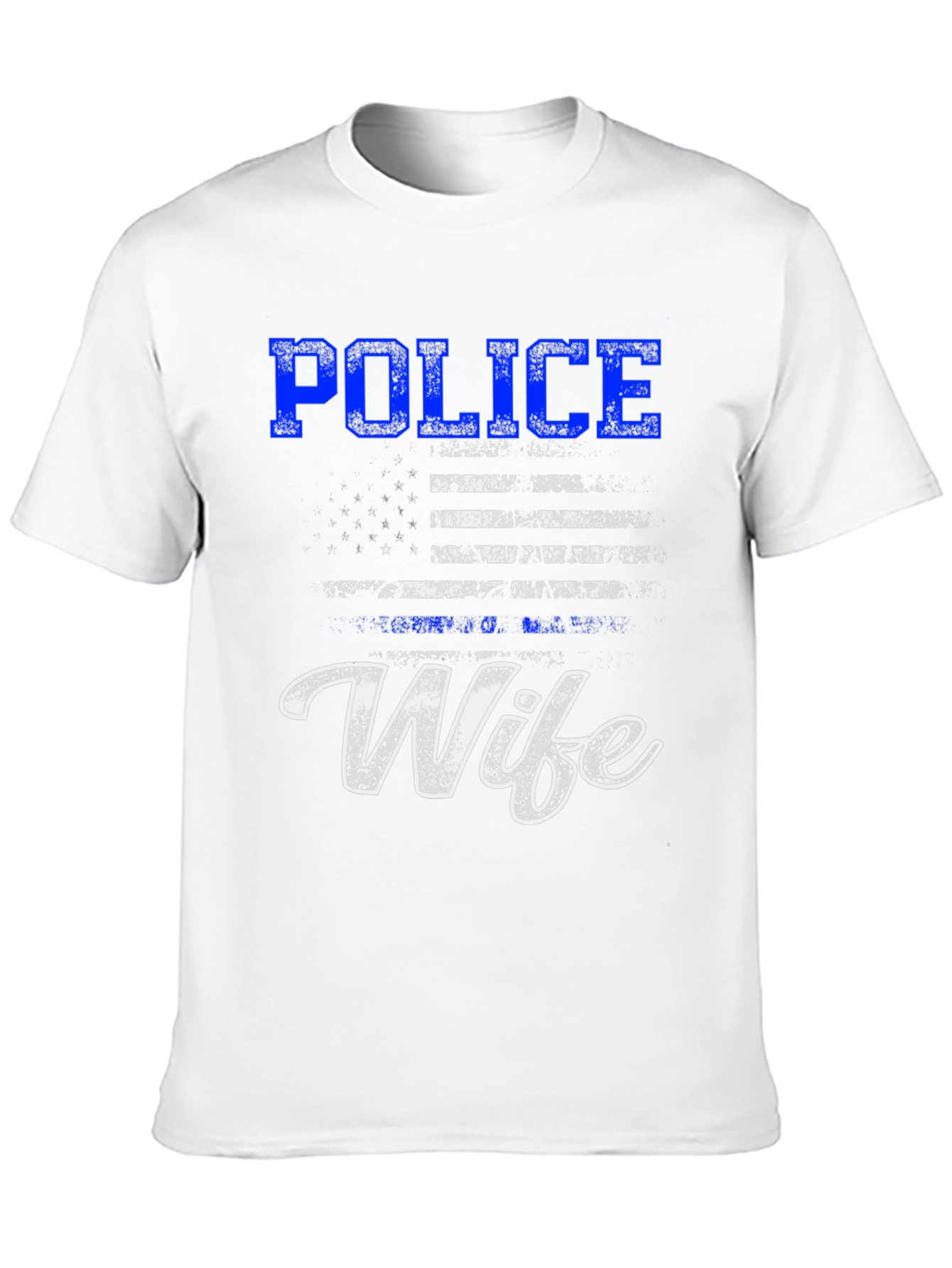 Police Wife T-Shirt - American Flag Design