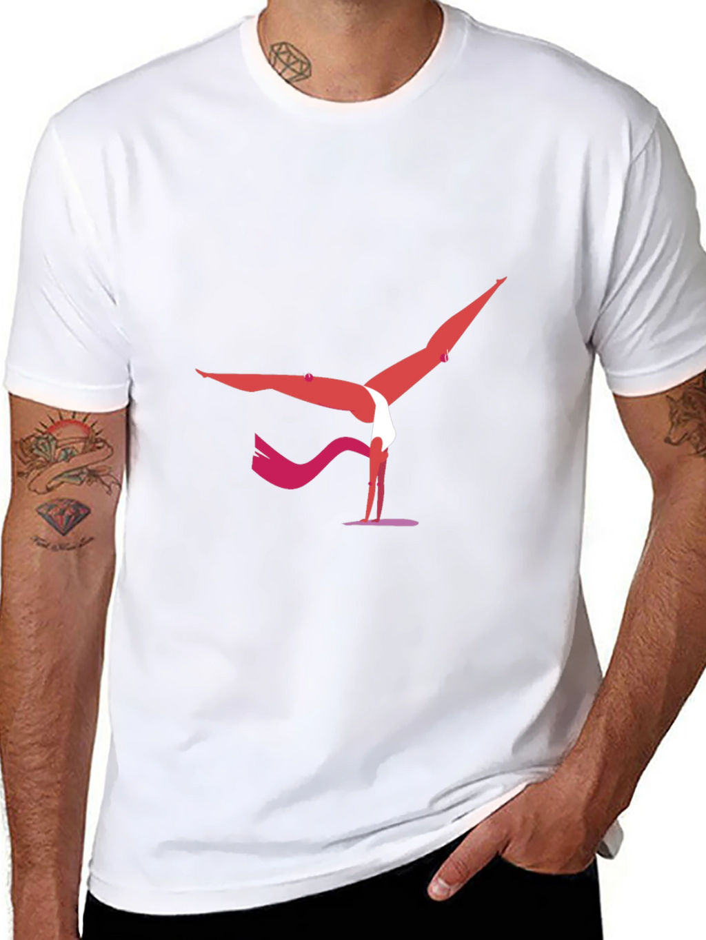Yoga Pose Graphic Tee - Black Cotton Blend