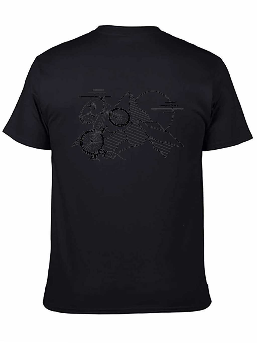 Mountain Biking Graphic T-Shirt - Black
