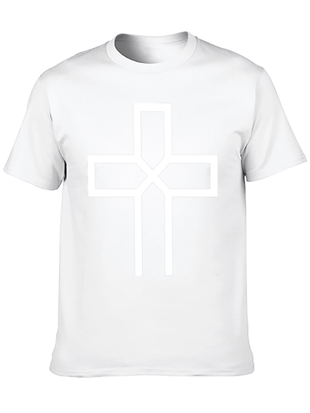 Modern White Cross Graphic Black T-Shirt