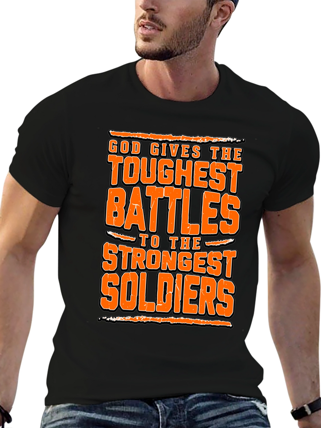 God Gives Toughest Battles Graphic Tee