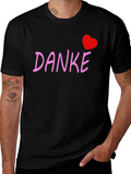 Danke Heart Tee - Black Cotton Blend