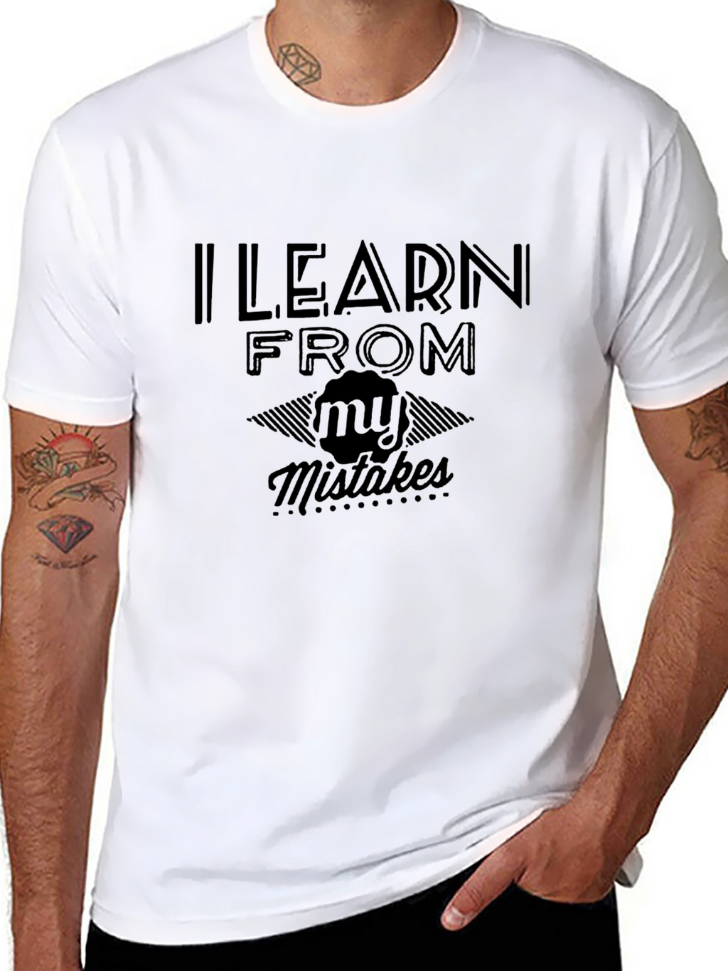 I Learn From My Mistakes Black Graphic Tee