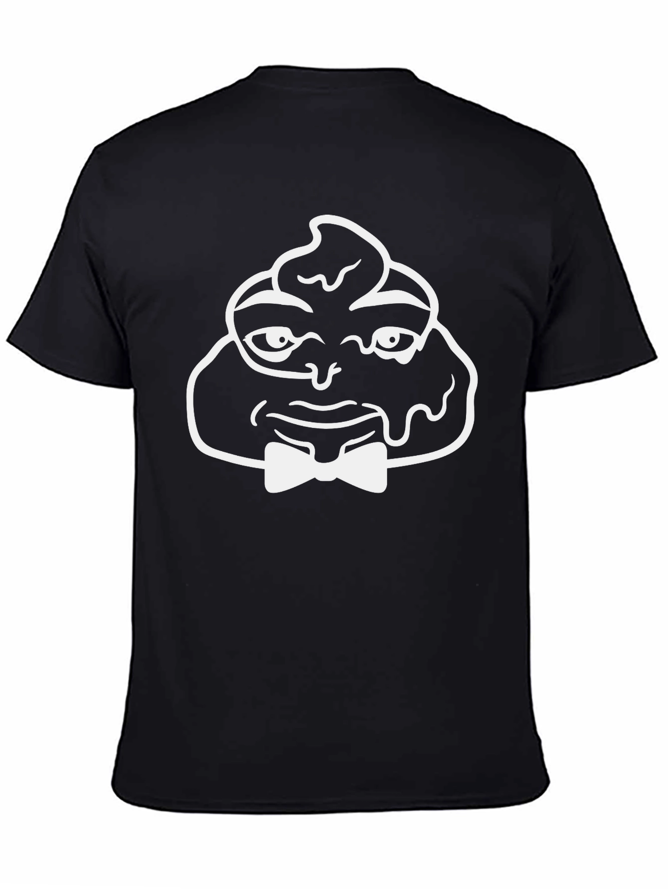 Funny Poop Emoji Bowtie Black T-Shirt
