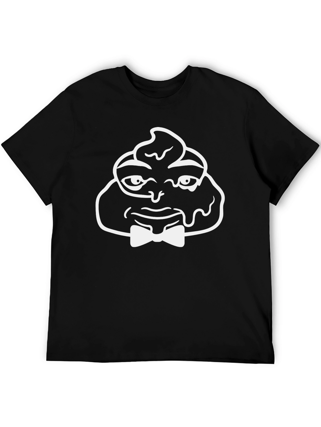 Funny Poop Emoji Bowtie Black T-Shirt