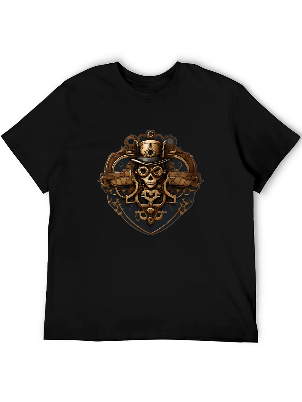 Steampunk Skull Graphic T-Shirt
