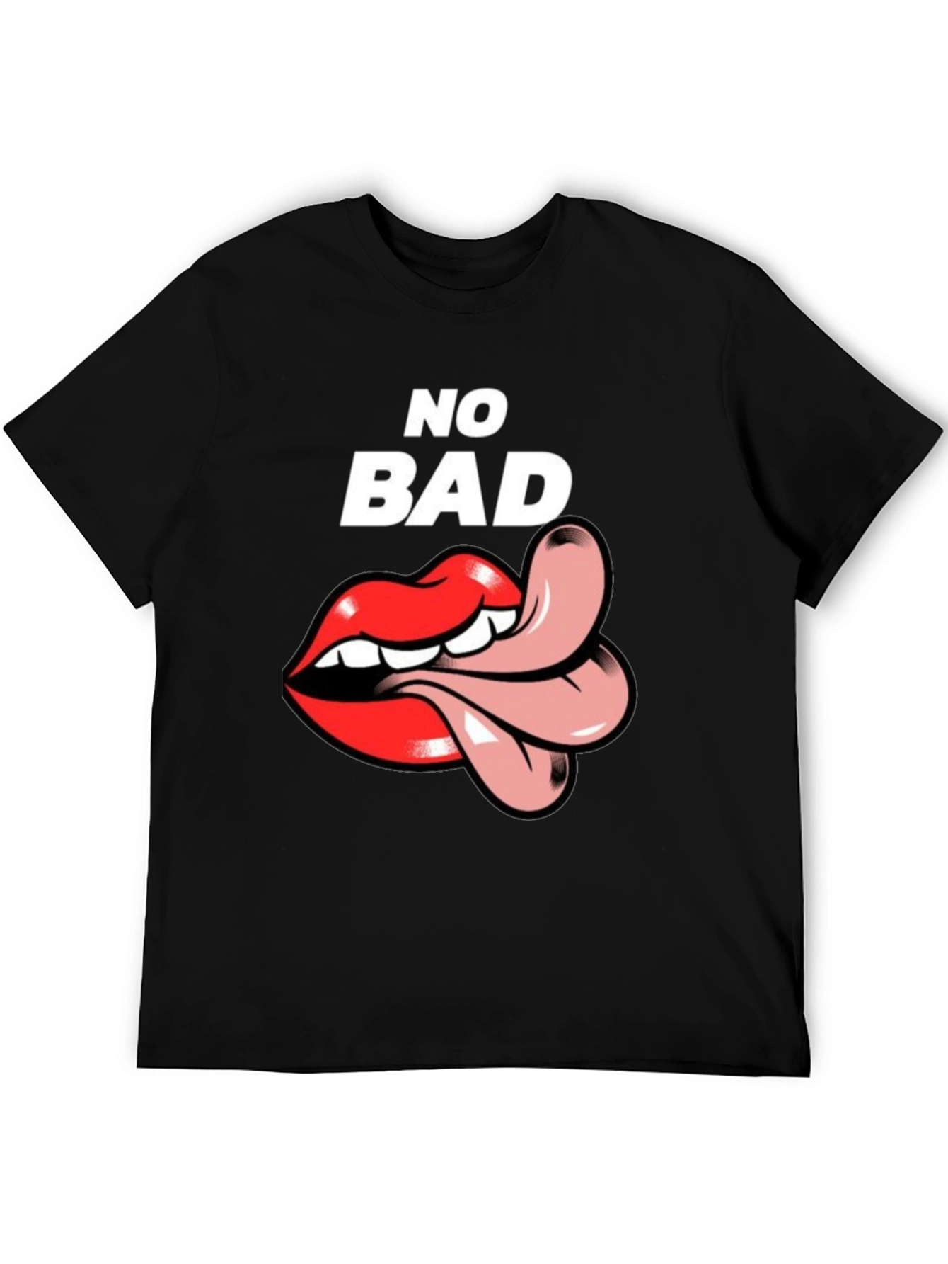 No Bad Vibes T-Shirt with Tongue Graphic