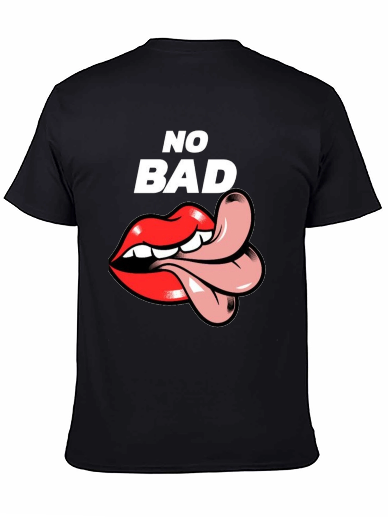 No Bad Vibes T-Shirt with Tongue Graphic