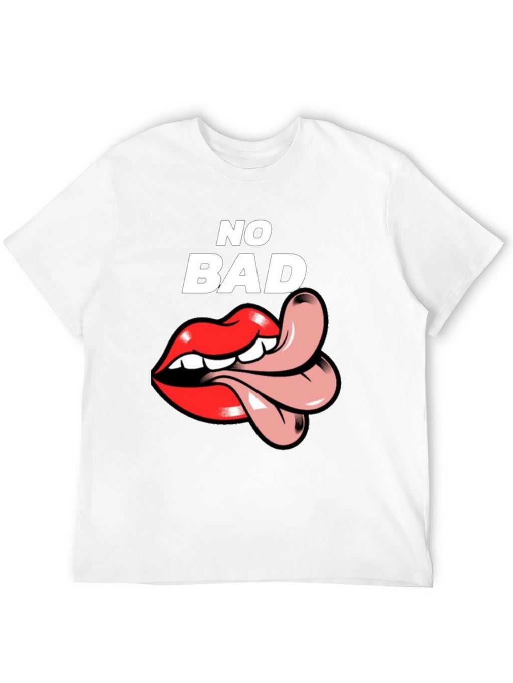 No Bad Vibes T-Shirt with Tongue Graphic