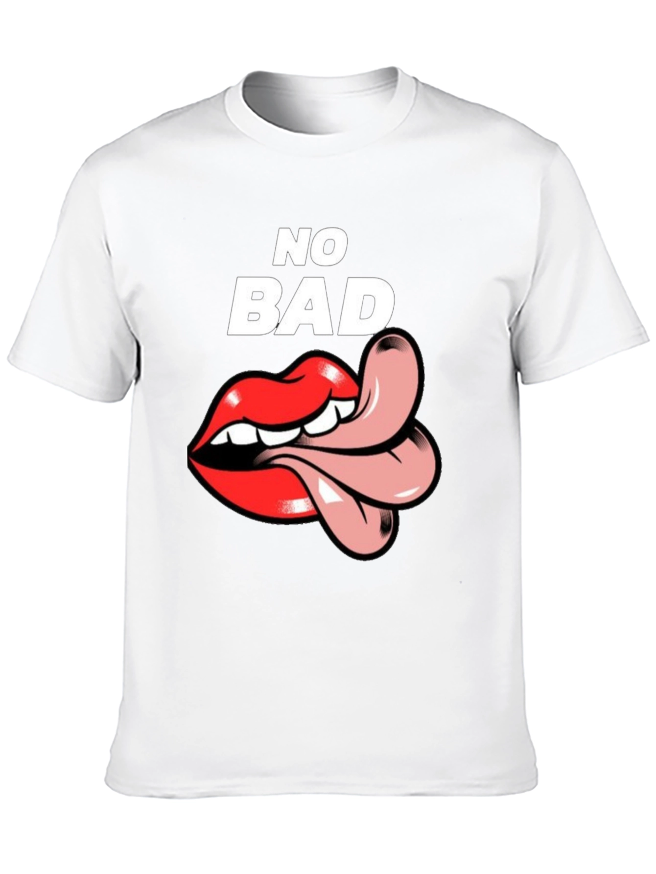 No Bad Vibes T-Shirt with Tongue Graphic