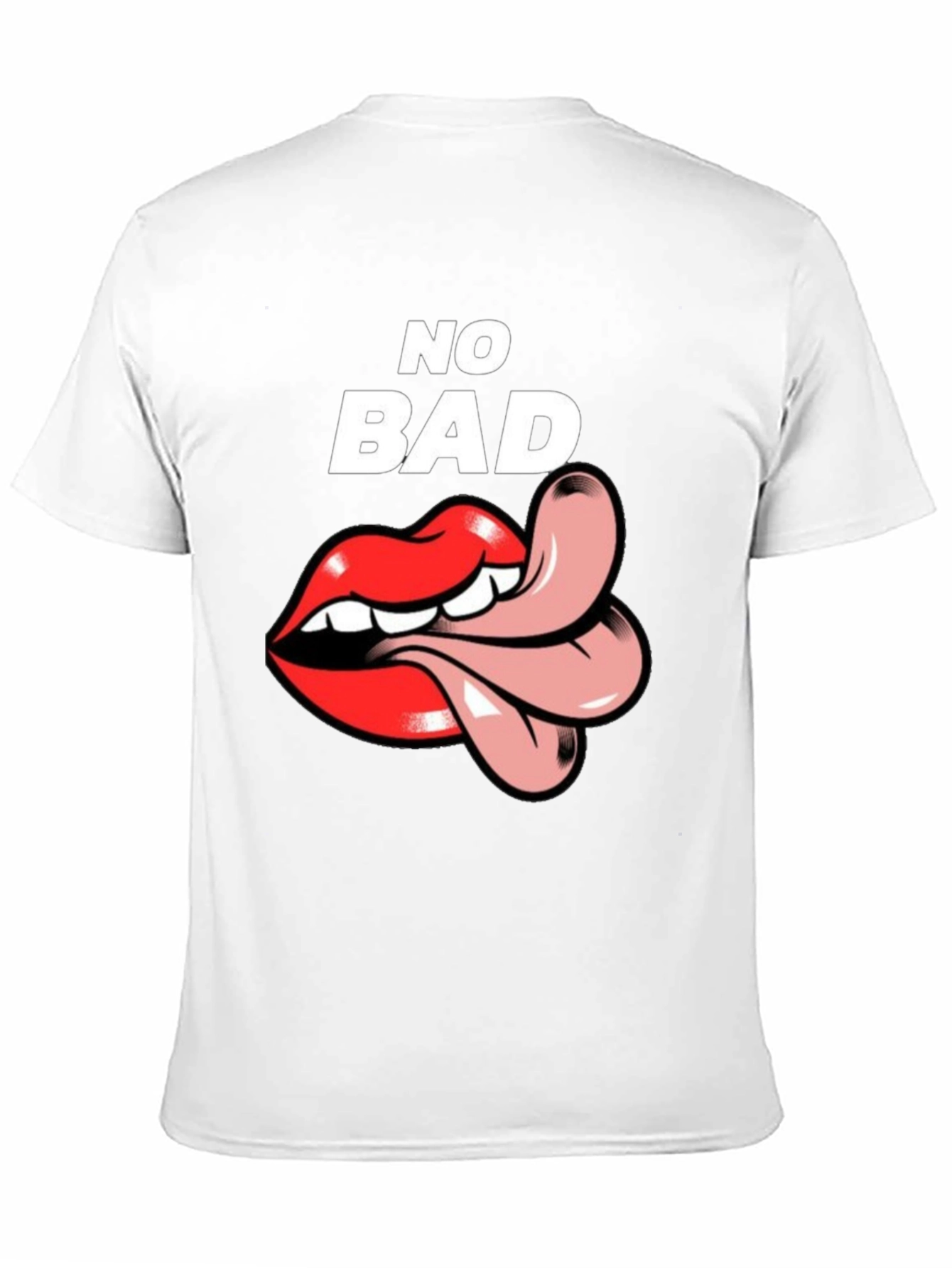 No Bad Vibes T-Shirt with Tongue Graphic
