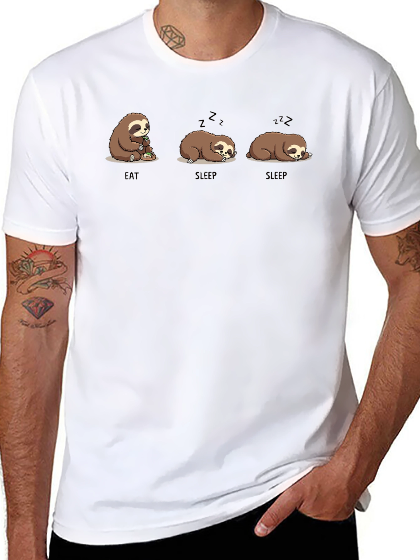 Eat Sleep Sloth Graphic T-Shirt