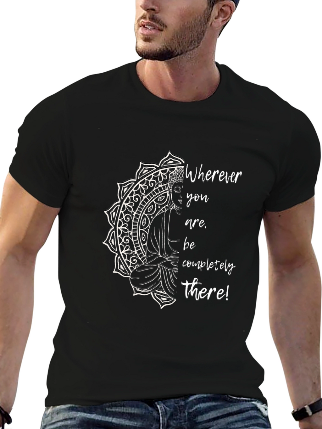 Mindful Buddha Graphic Tee - Wherever You Are T-Shirt