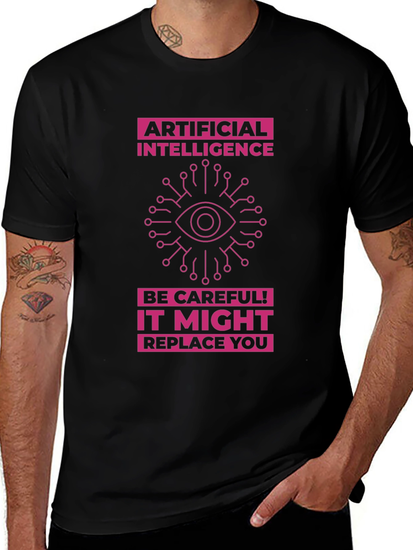 AI Warning T-Shirt - Future Tech Humor