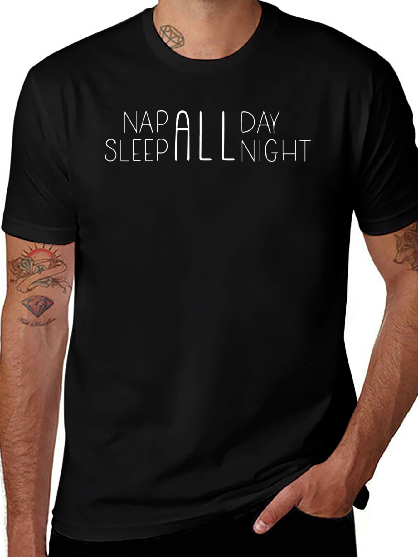 Nap Sleep All Day Night Funny T-Shirt