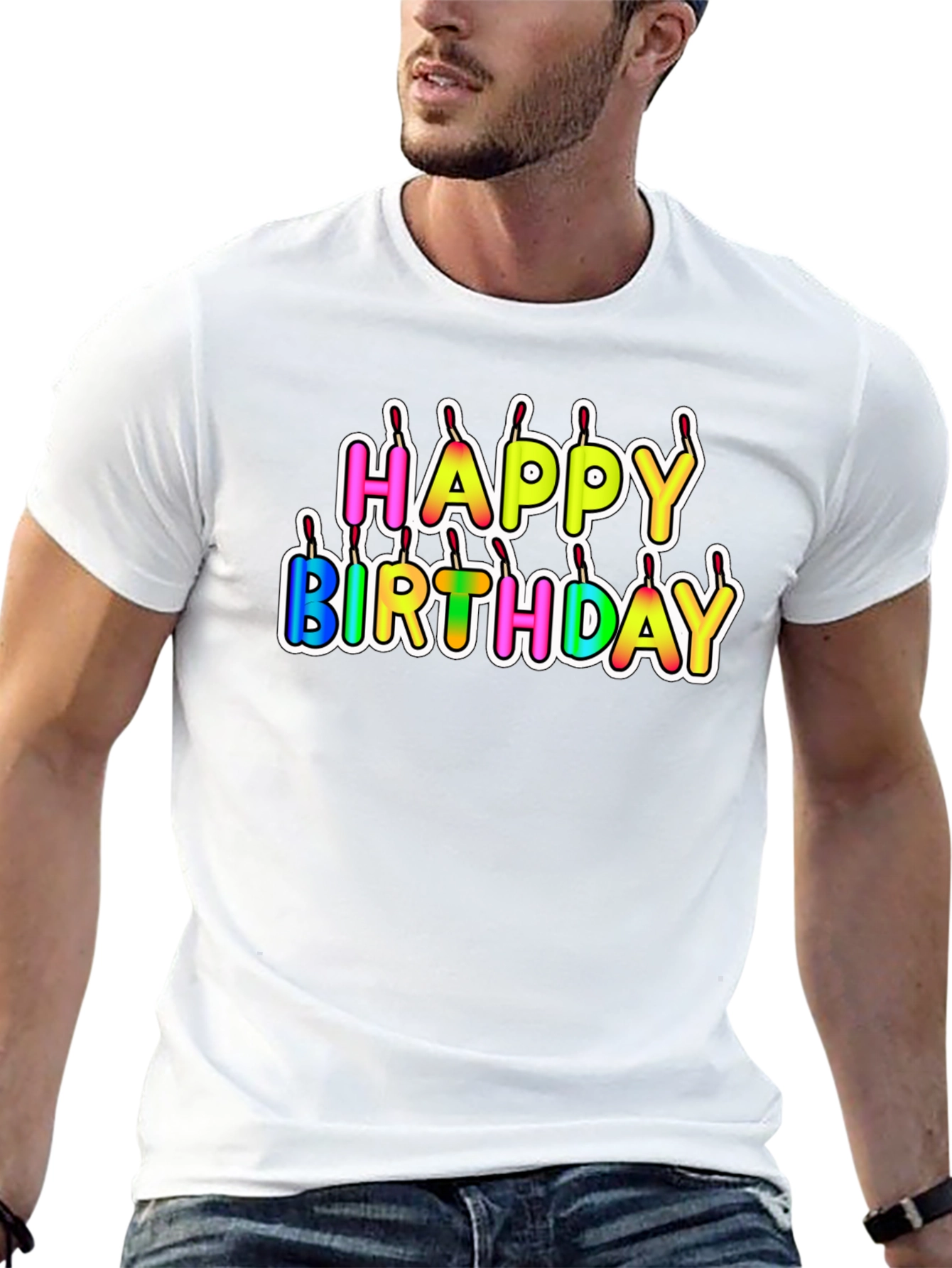 Happy Birthday Candle Letter T-Shirt