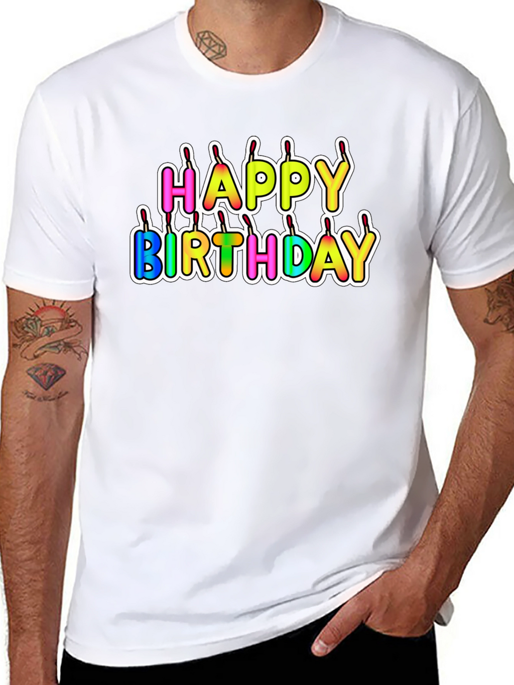 Happy Birthday Candle Letter T-Shirt