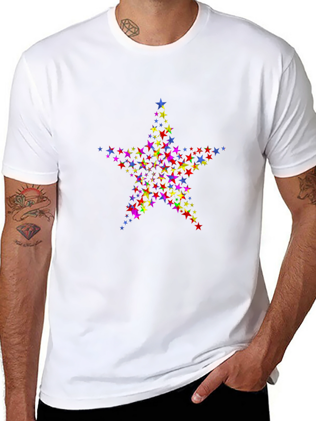 Starry Night Mens Black T-Shirt