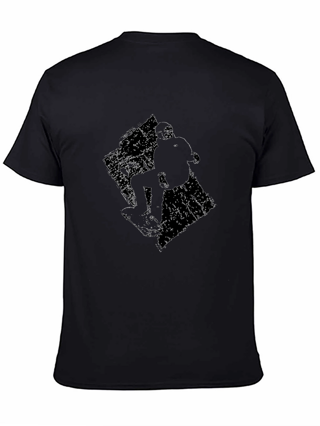 Skateboarder Graphic Tee - Black Cotton T-Shirt