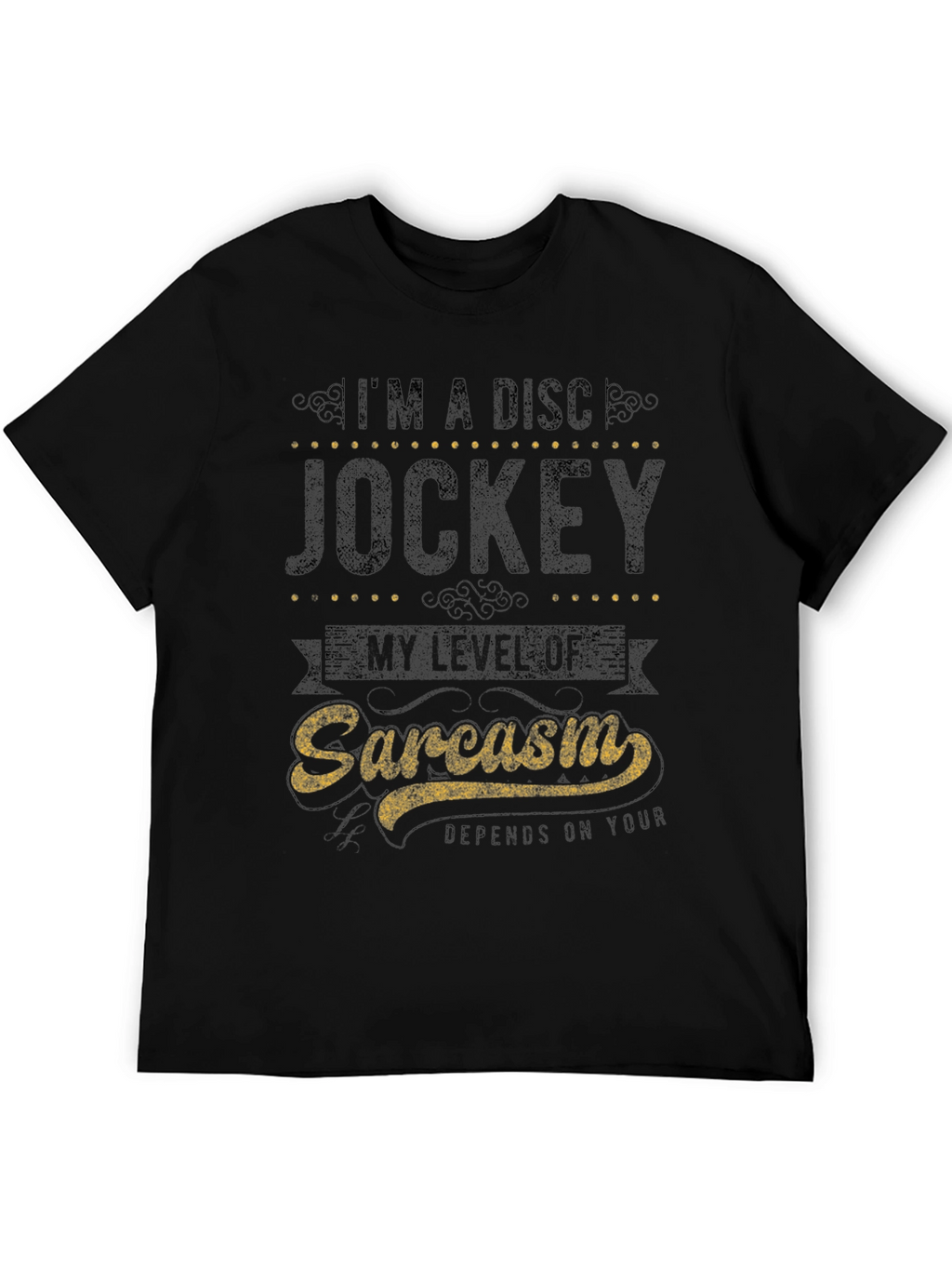 Sarcastic Disc Jockey Graphic Tee - Black Cotton Shirt