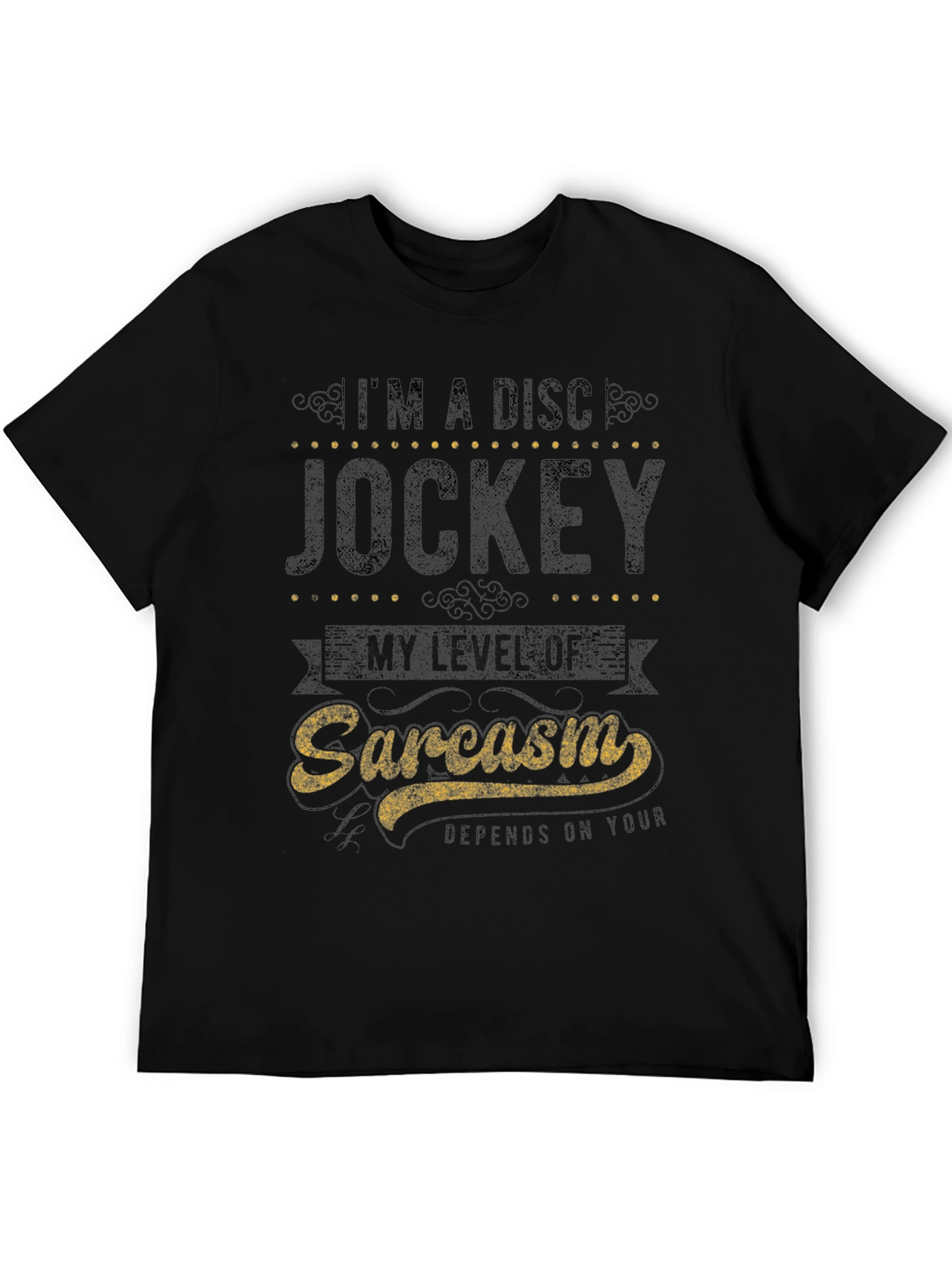 Sarcastic Disc Jockey Graphic Tee - Black Cotton Shirt