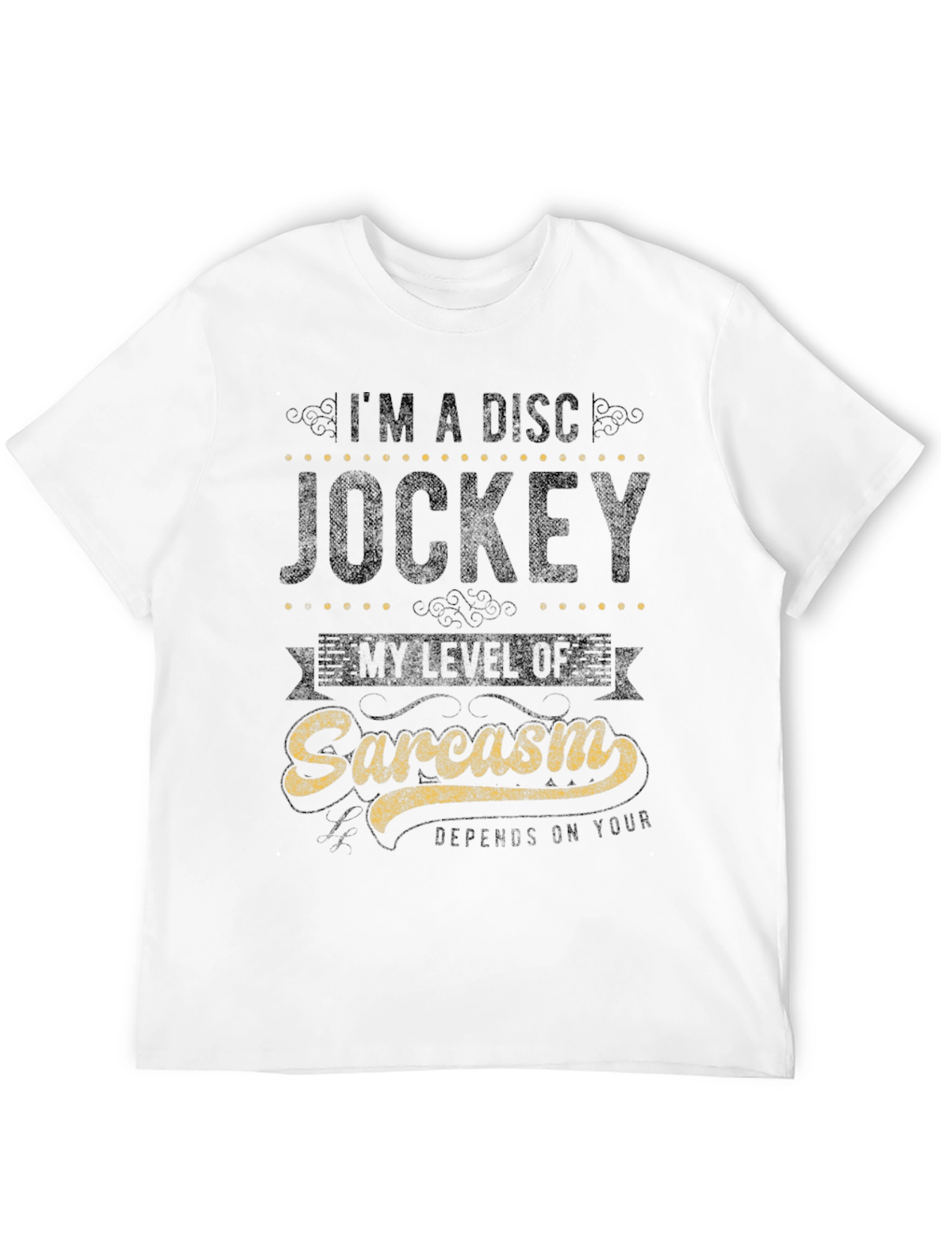 Sarcastic Disc Jockey Graphic Tee - Black Cotton Shirt