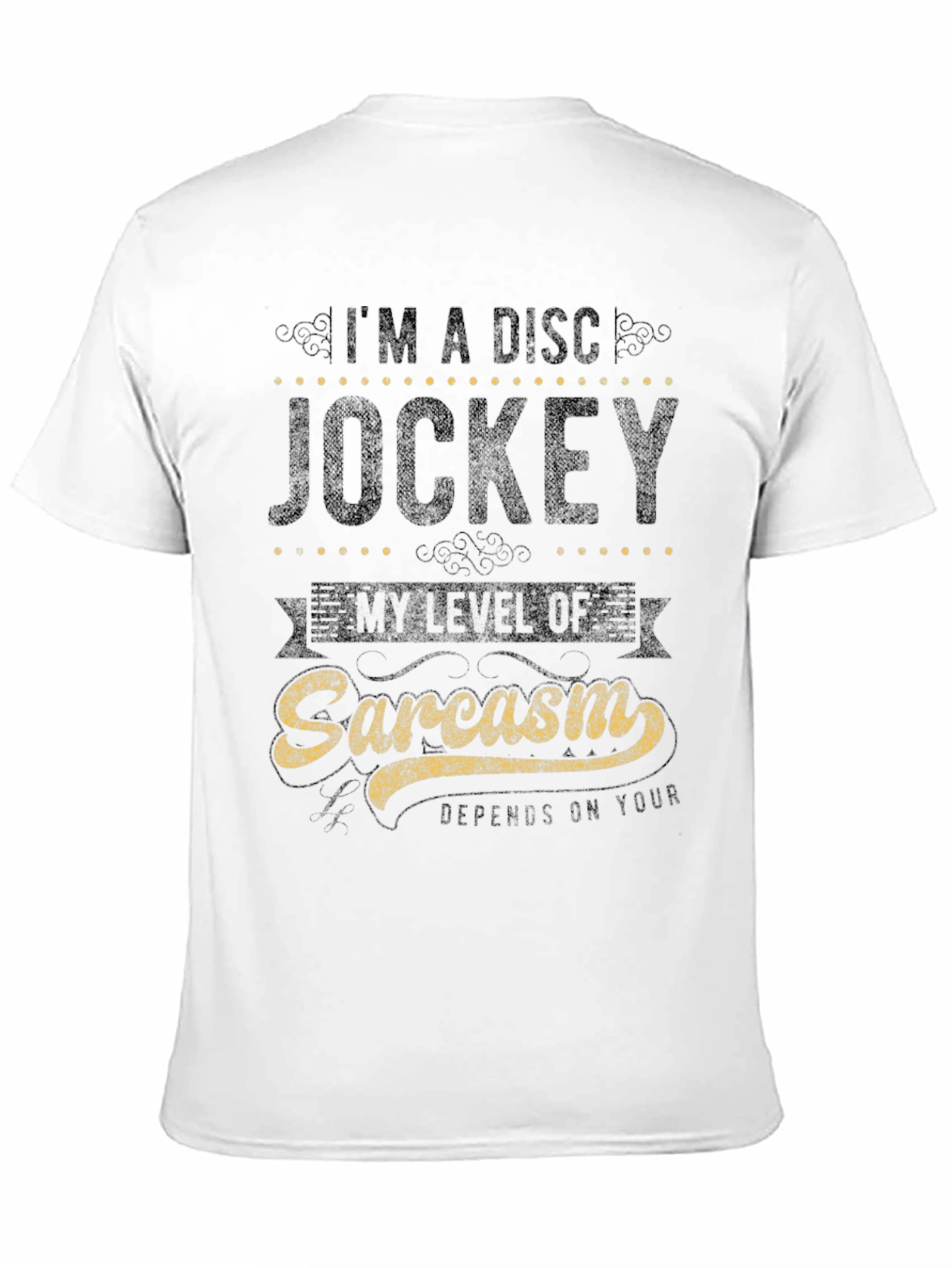 Sarcastic Disc Jockey Graphic Tee - Black Cotton Shirt