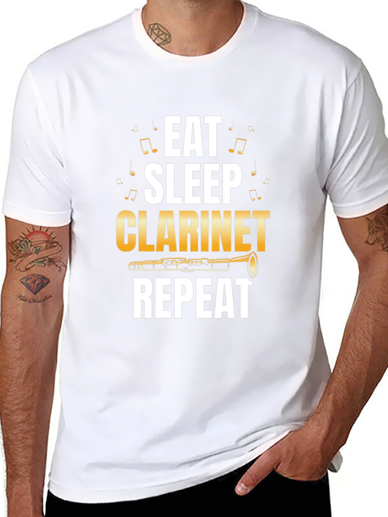 Eat Sleep Clarinet Repeat T-Shirt - Musician Tee