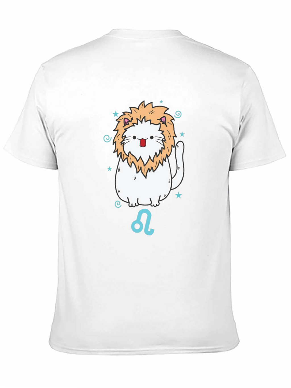 Leo Zodiac Cat T-Shirt - Black Cotton Tee