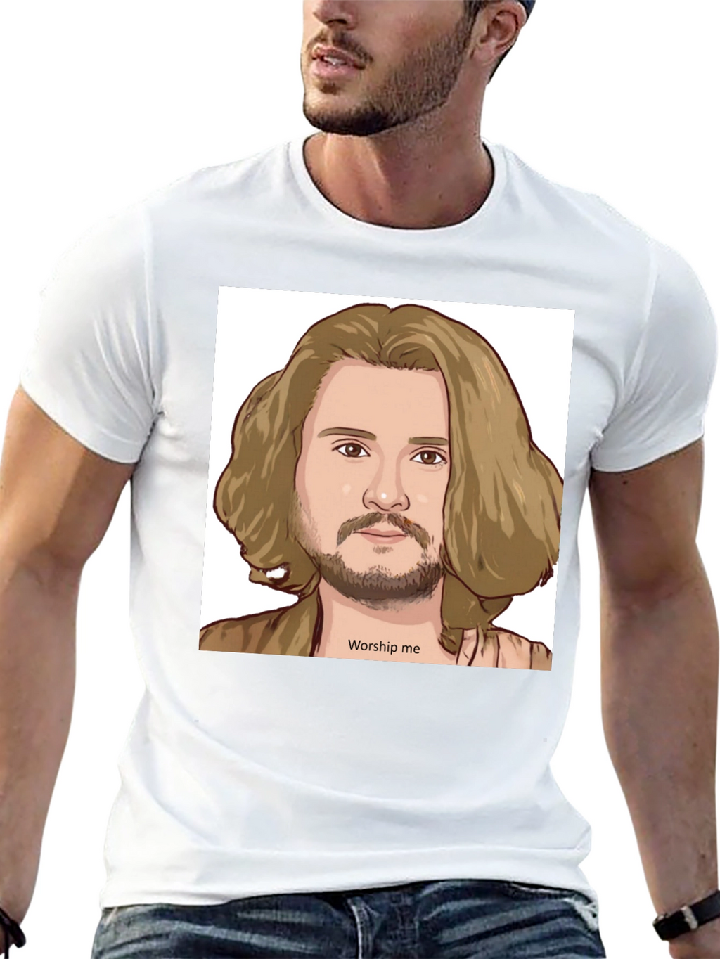 Worship Me Cartoon Graphic Tee